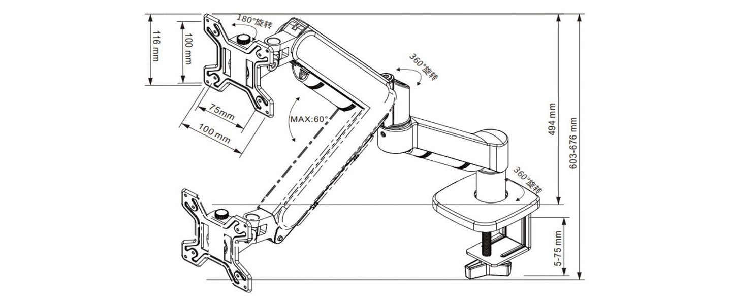 Suporte Articulado para Monitor Zinnia Nimbo 110 – Edição Cores Especiais De Mesa Seg Imports