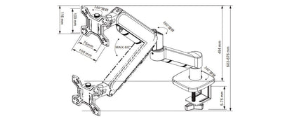 Suporte Articulado para Monitor Zinnia Nimbo 110 – Edição Cores Especiais De Mesa Seg Imports