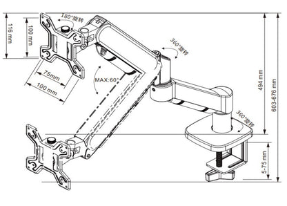 Suporte Articulado para Monitor Zinnia Nimbo 110 – Edição Cores Especiais De Mesa Seg Imports