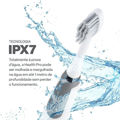 Escova Elétrica Sônica Adulta Health Pro HC102 – Limpeza Profunda e Tecnologia Sônica | SEG Imports