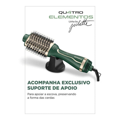Escova Secadora Mondial By Juliette ES-JU-02 Verde Oliva 1300W Bivolt – 4 Elementos de Proteção