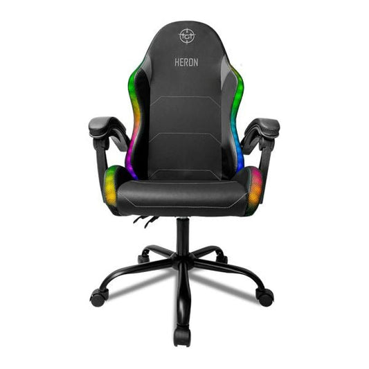 Cadeira Gamer TGT Heron RGB Preto – Encosto Reclinável 90° a 135°, Espuma de Alta Densidade, Couro PU, Base de Metal e Iluminação LED RGB – Seg Imports