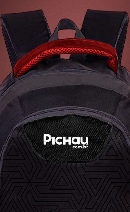 Mochila Pichau Heaven Preto e Vermelho – Design Gamer, Resistente e Confortável para Trabalho, Estudo e Viagens – Seg Imports